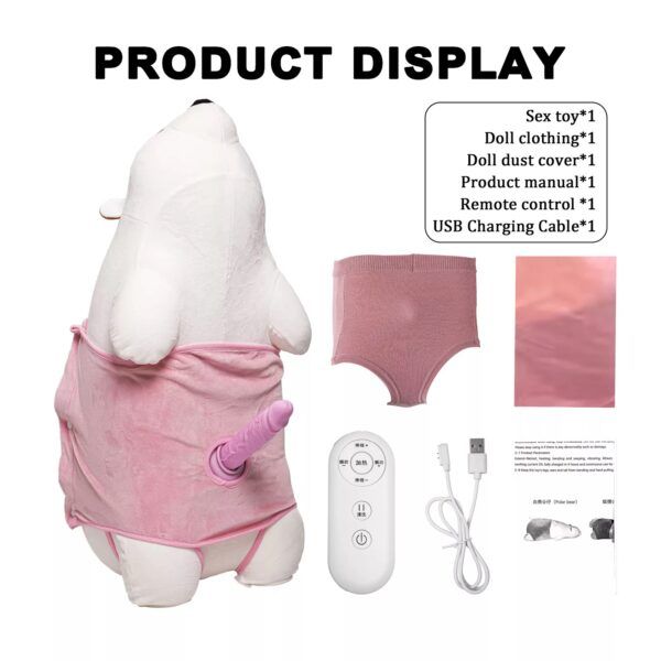 Discreet Polar Bear Pillow Remote Control Sex Machine - 125 - Image 2